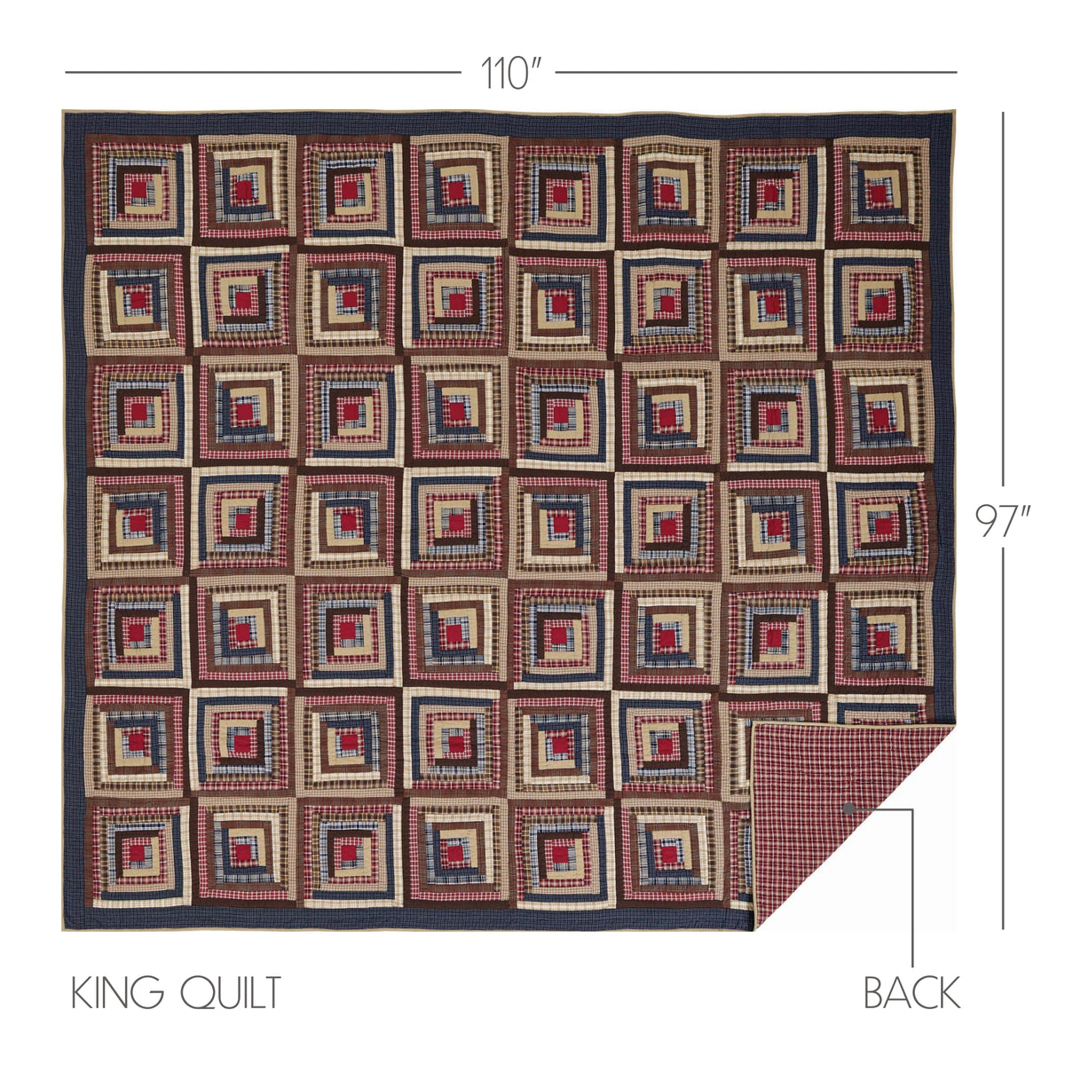 Braxton 4PC Navy Bedding Set King (1 Quilt, 2 Shams, 1 Bedskirt)