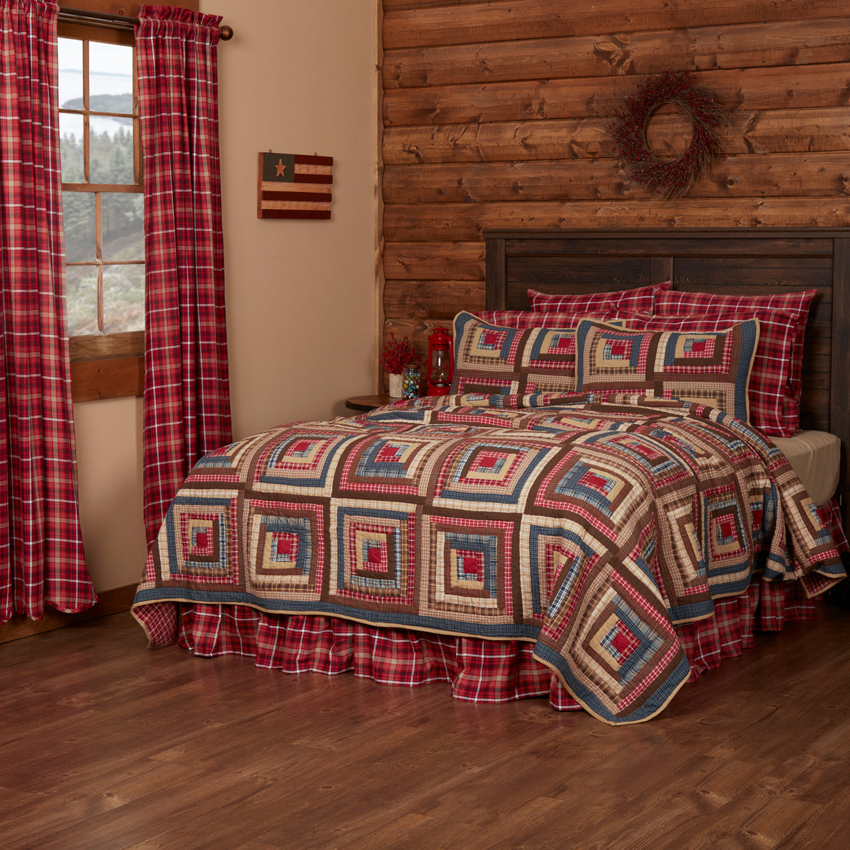 Braxton 5PC Navy Bedding Set Twin (1 Quilt, 2 Shams, 2 Pillowcases)