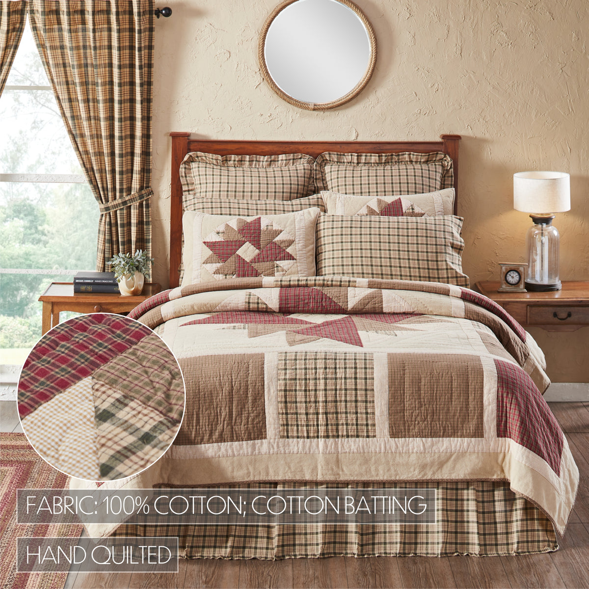 Cider Mill 5PC Khaki Bedding Set King (1 Quilt, 2 Shams, 2 Pillowcases)