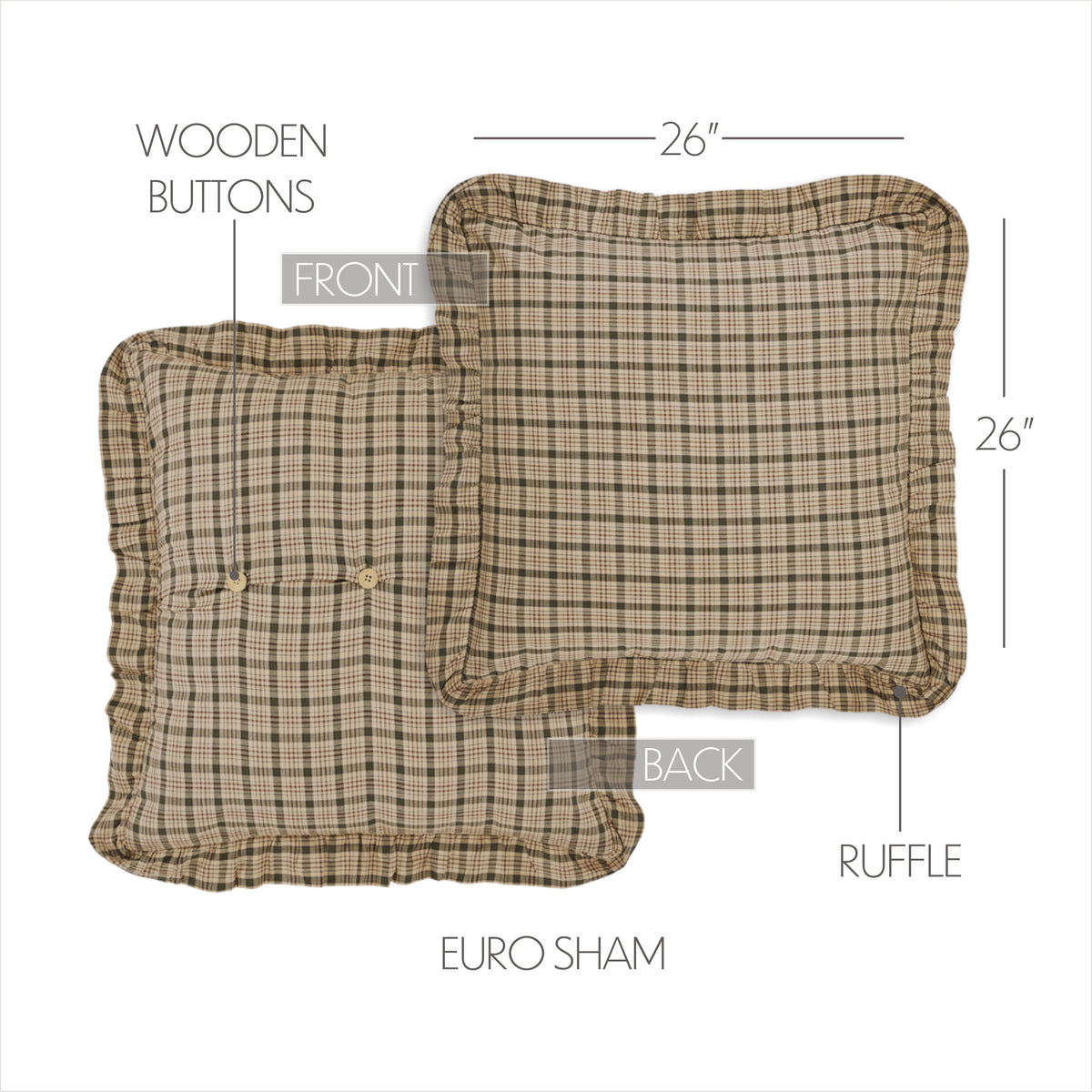 Cider Mill 8PC Khaki Bedding Set King (1 Quilt, 2 Shams, 2 Pillowcases, 1 Bedskirt, 2 Euros)