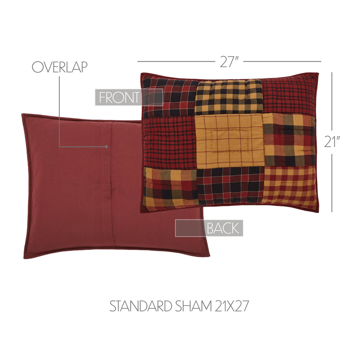 Connell 5PC Burgundy Bedding Set Queen (1 Quilt, 2 Shams, 2 Pillowcases)