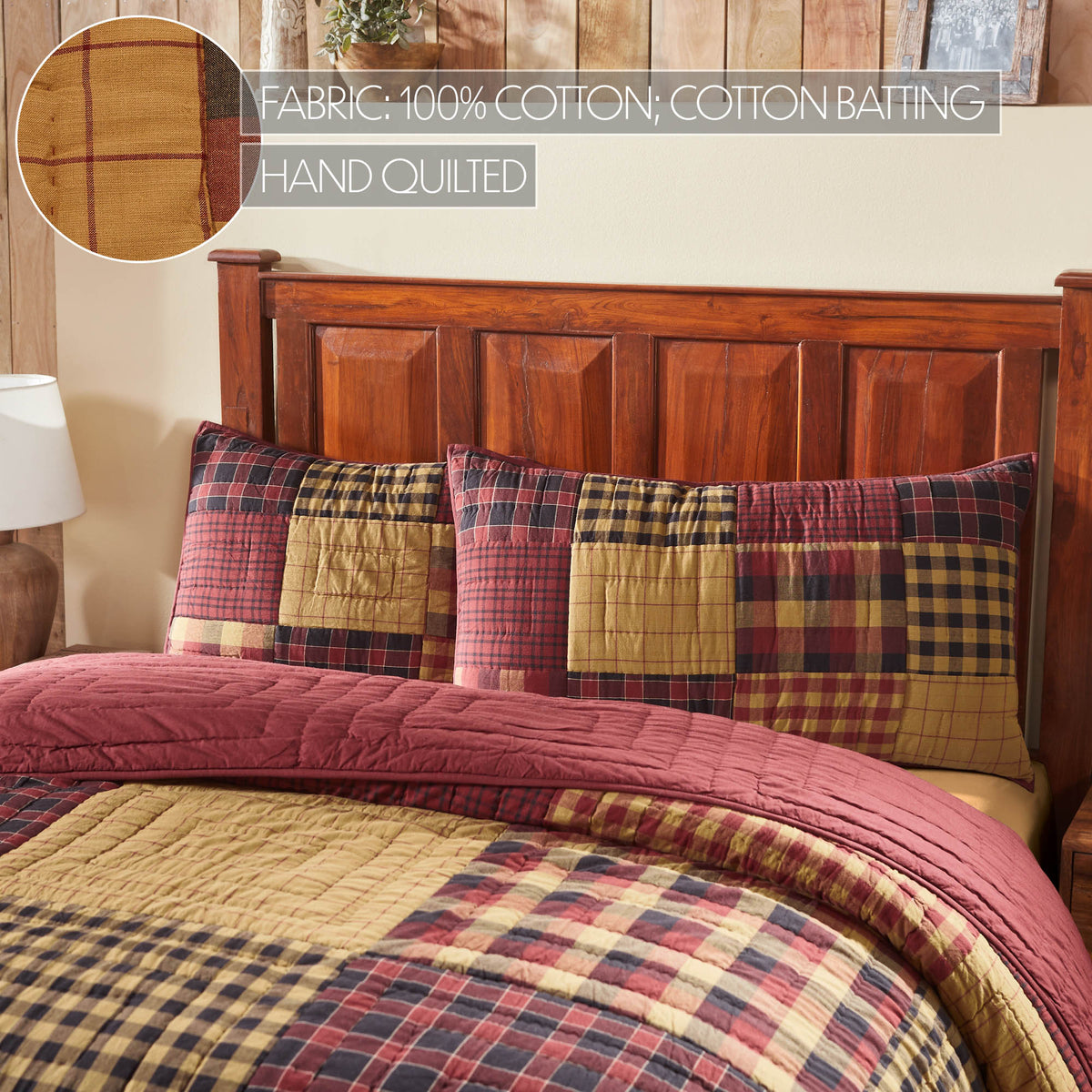 Connell 6PC Burgundy Bedding Set King (1 Quilt, 2 Shams, 2 Pillowcases, 1 Bedskirt)