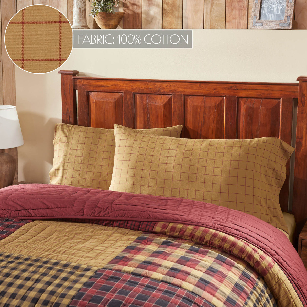 Connell 6PC Burgundy Bedding Set King (1 Quilt, 2 Shams, 2 Pillowcases, 1 Bedskirt)