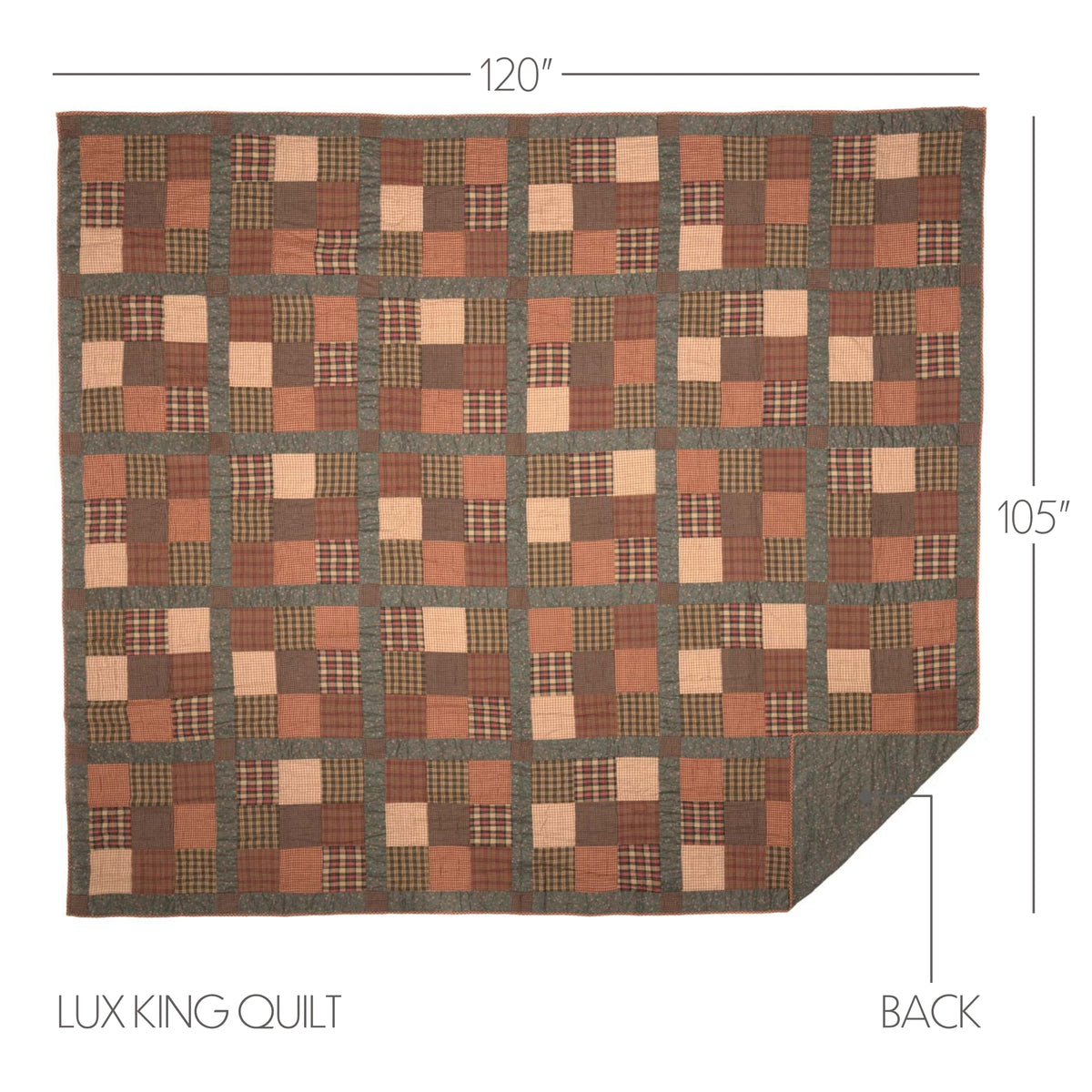 Crosswoods 5PC Dark Olive Green Bedding Set Luxury King (1 Quilt, 2 Shams, 2 Pillowcases)