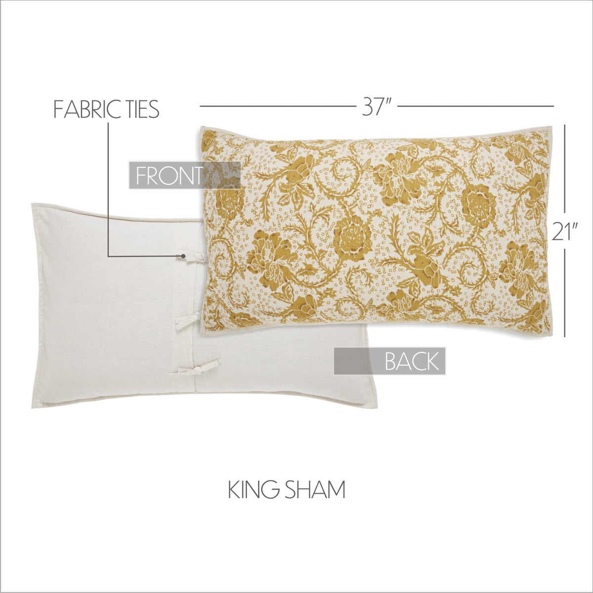Dorset 4PC Mustard Gold Bedding Set King (1 Quilt, 2 Shams, 1 Bedskirt)