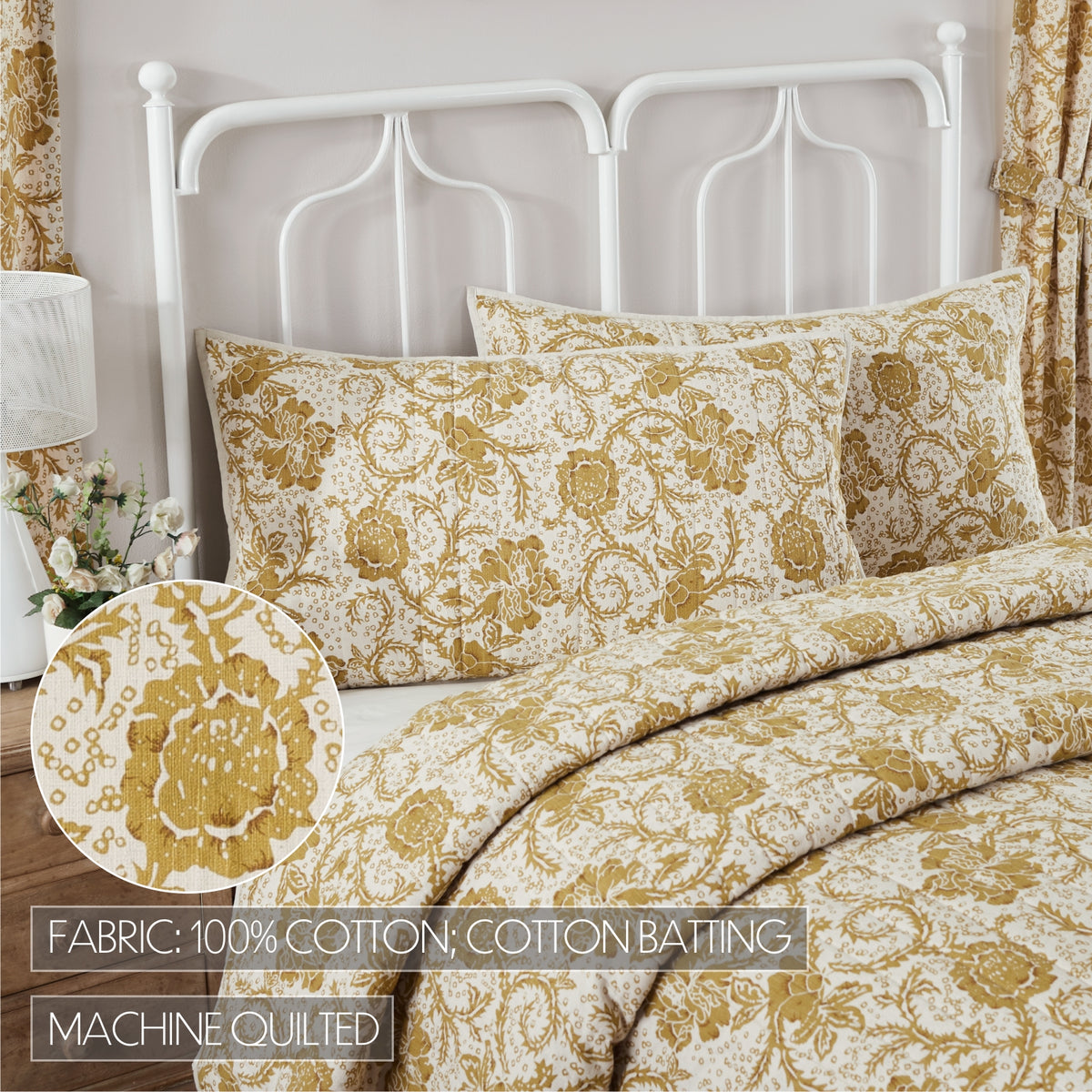 Dorset 4PC Mustard Gold Bedding Set King (1 Quilt, 2 Shams, 1 Bedskirt)