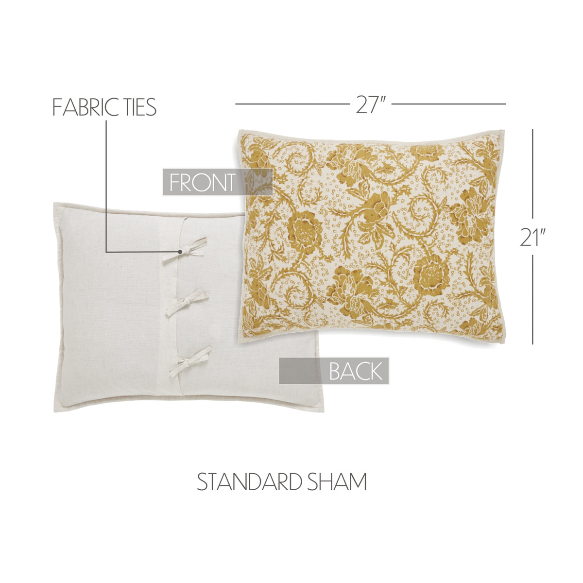 Dorset 4PC Mustard Gold Bedding Set Queen (1 Quilt, 2 Shams, 1 Bedskirt)
