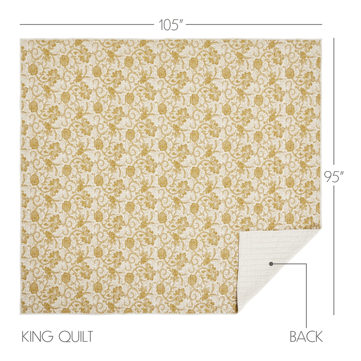 Dorset 5PC Mustard Gold Bedding Set King (1 Quilt, 2 Shams, 2 Pillowcases)