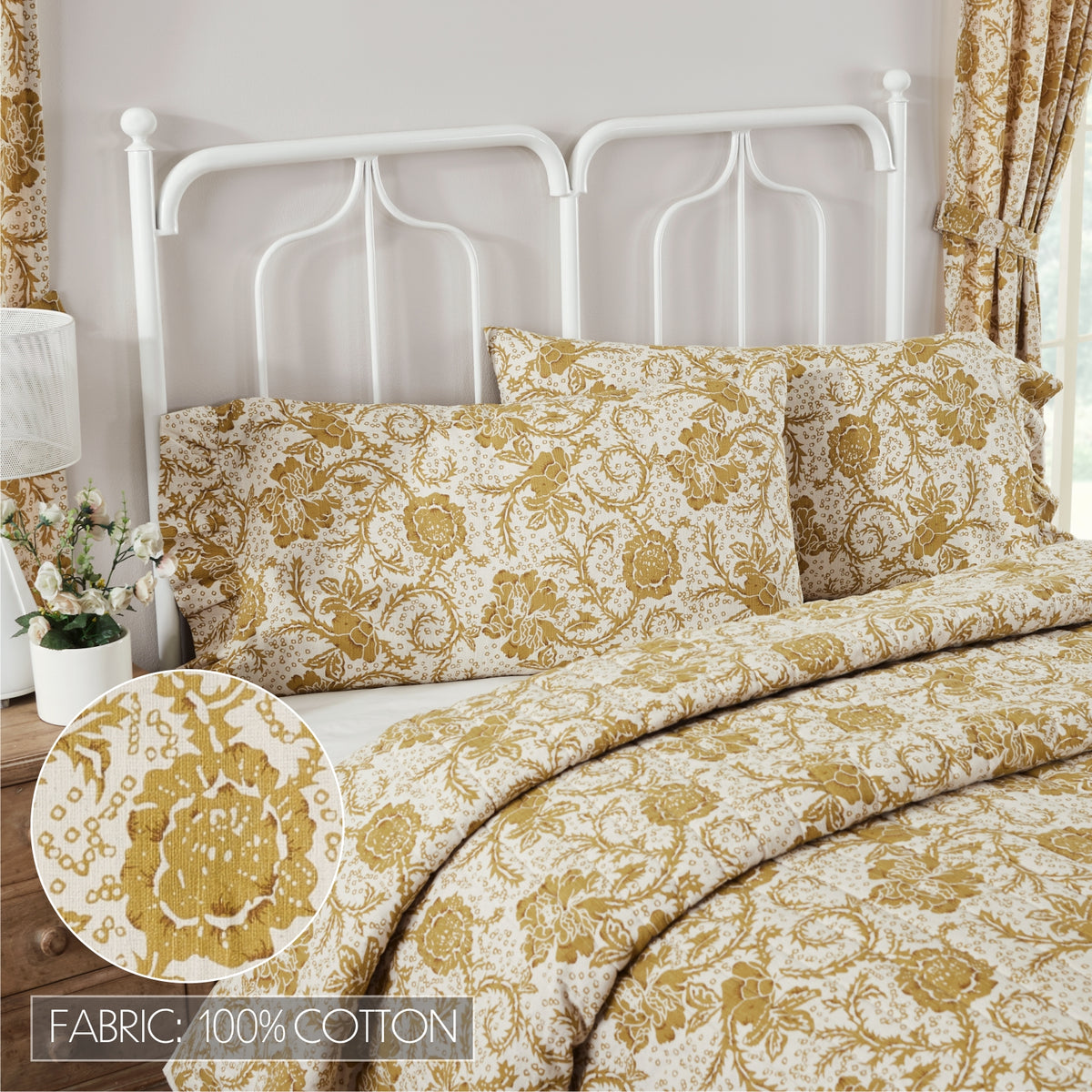 Dorset 5PC Mustard Gold Bedding Set King (1 Quilt, 2 Shams, 2 Pillowcases)
