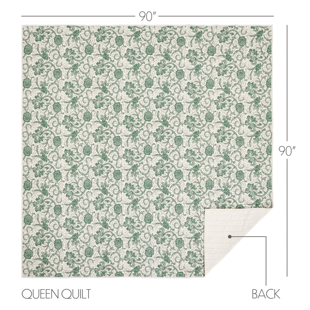 Dorset 6PC Dark Basil Bedding Set Queen (1 Quilt, 2 Shams, 2 Pillowcases, 1 Bedskirt)