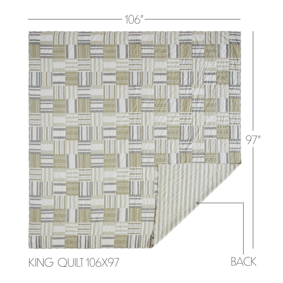 Finders Keepers 4PC Khaki Bedding Set King (1 Quilt, 2 Shams, 1 Bedskirt)