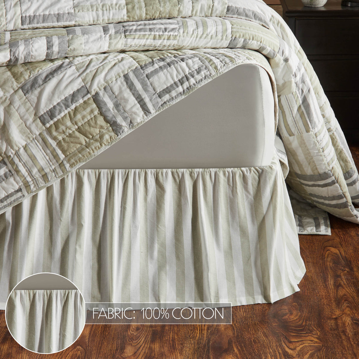 Finders Keepers 4PC Khaki Bedding Set King (1 Quilt, 2 Shams, 1 Bedskirt)