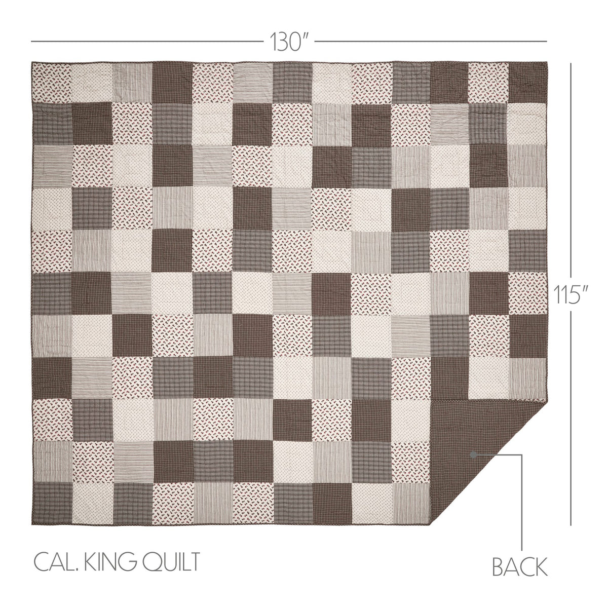 Florette 5PC Light Taupe Bedding Set Cal King (1 Quilt, 2 Shams, 2 Pillowcases)
