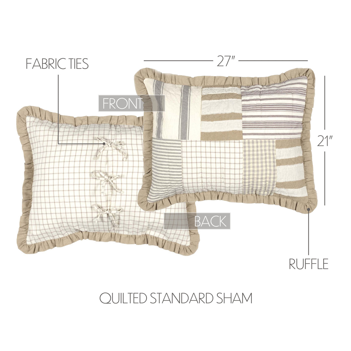 Grace 4PC Creme Bedding Set Queen (1 Quilt, 2 Shams, 1 Bedskirt)