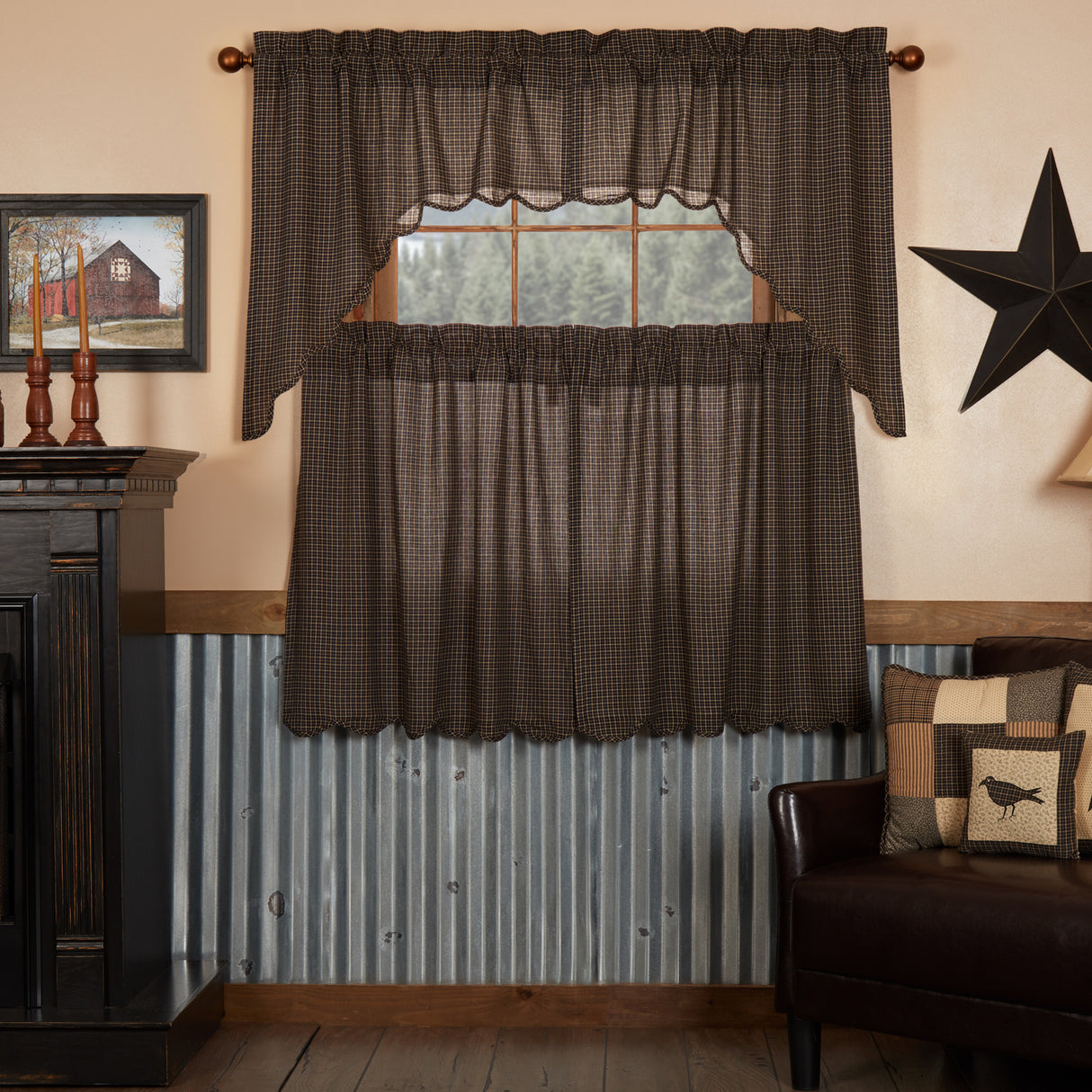 Kettle Grove Plaid Curtain Set