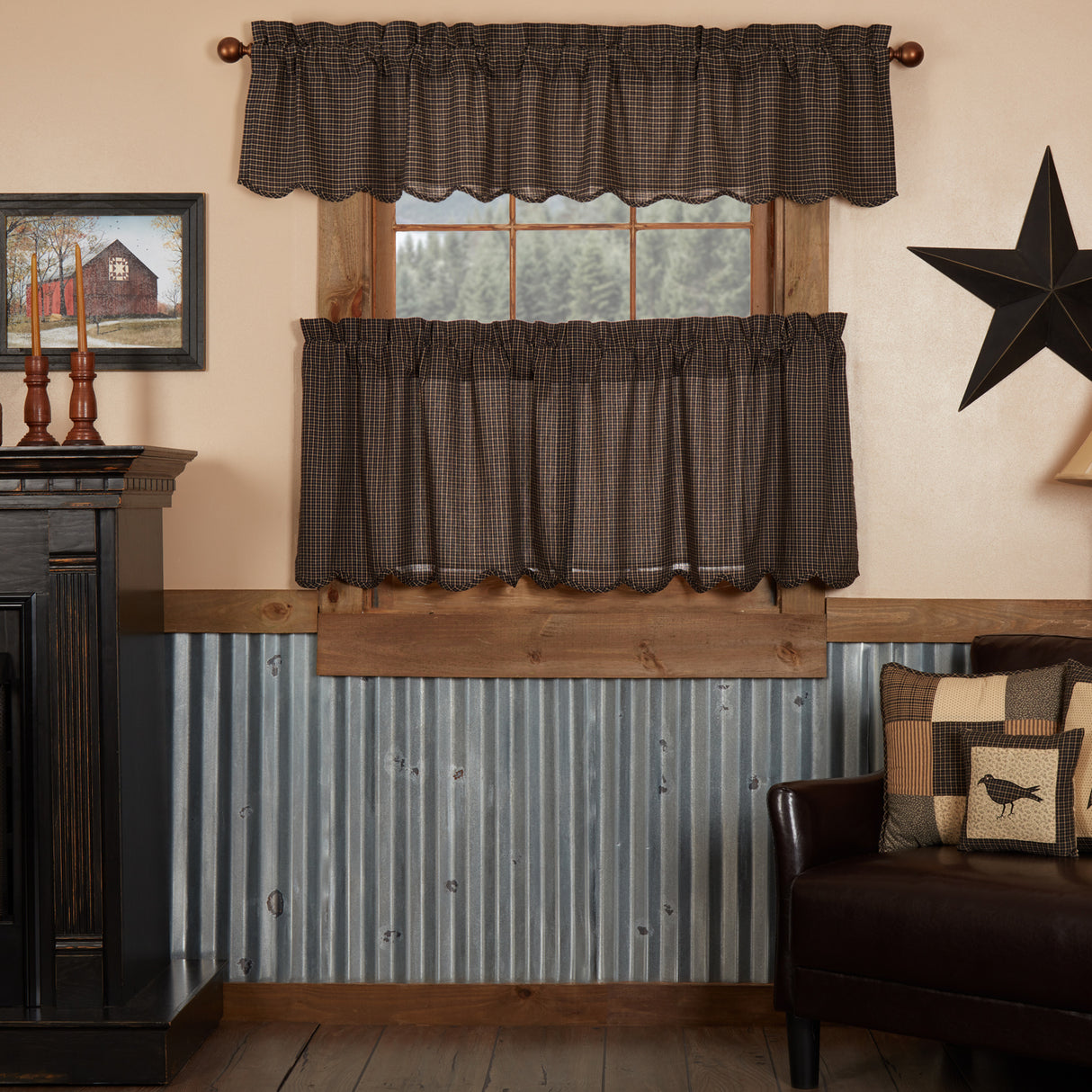 Kettle Grove Plaid Curtain Set