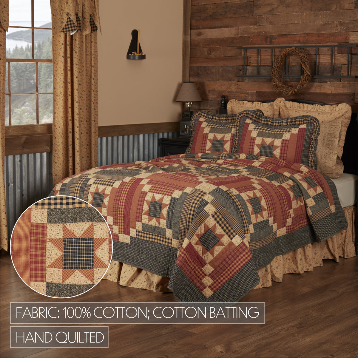 Maisie 6PC Natural Bedding Set Queen (1 Quilt, 2 Shams, 2 Pillowcases, 1 Bedskirt)