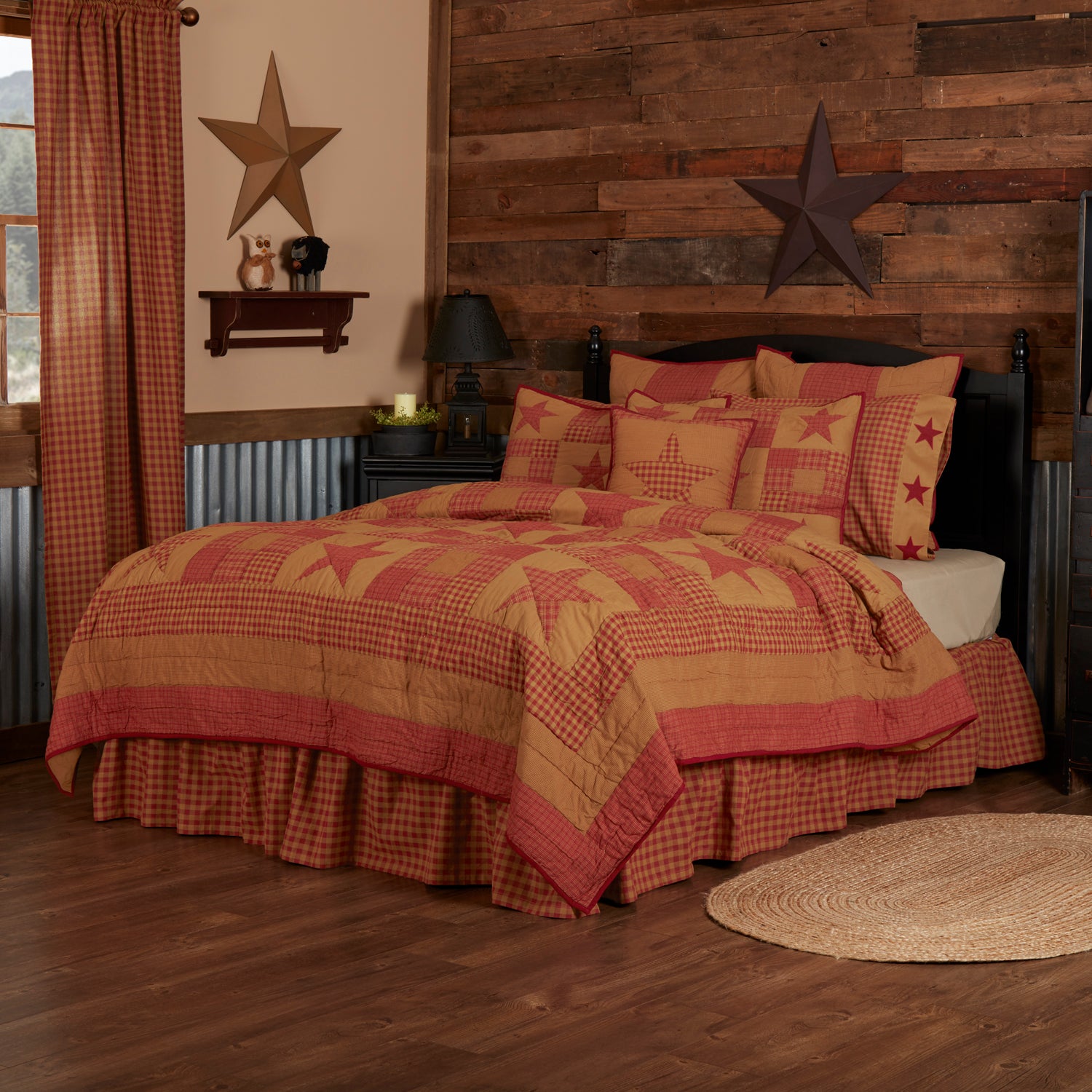 Ninepatch Star 5 Piece Quilt Set
