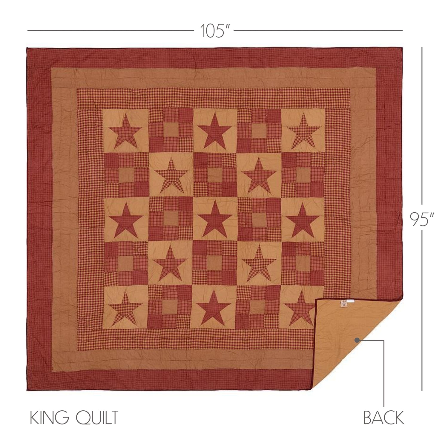 Ninepatch Star 5 Piece Quilt Set