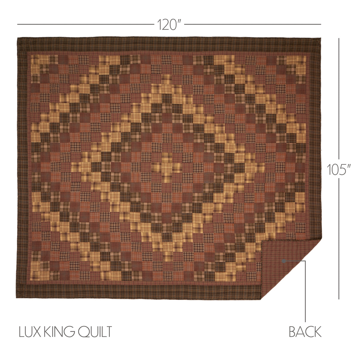 Prescott 5PC Russet Bedding Set Luxury King (1 Quilt, 2 Shams, 2 Pillowcases)