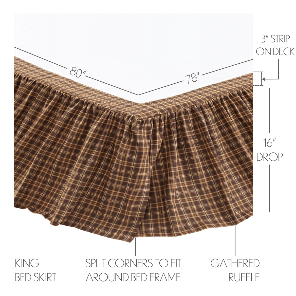 Prescott 6PC Russet Bedding Set King (1 Quilt, 2 Shams, 2 Pillowcases, 1 Bedskirt)
