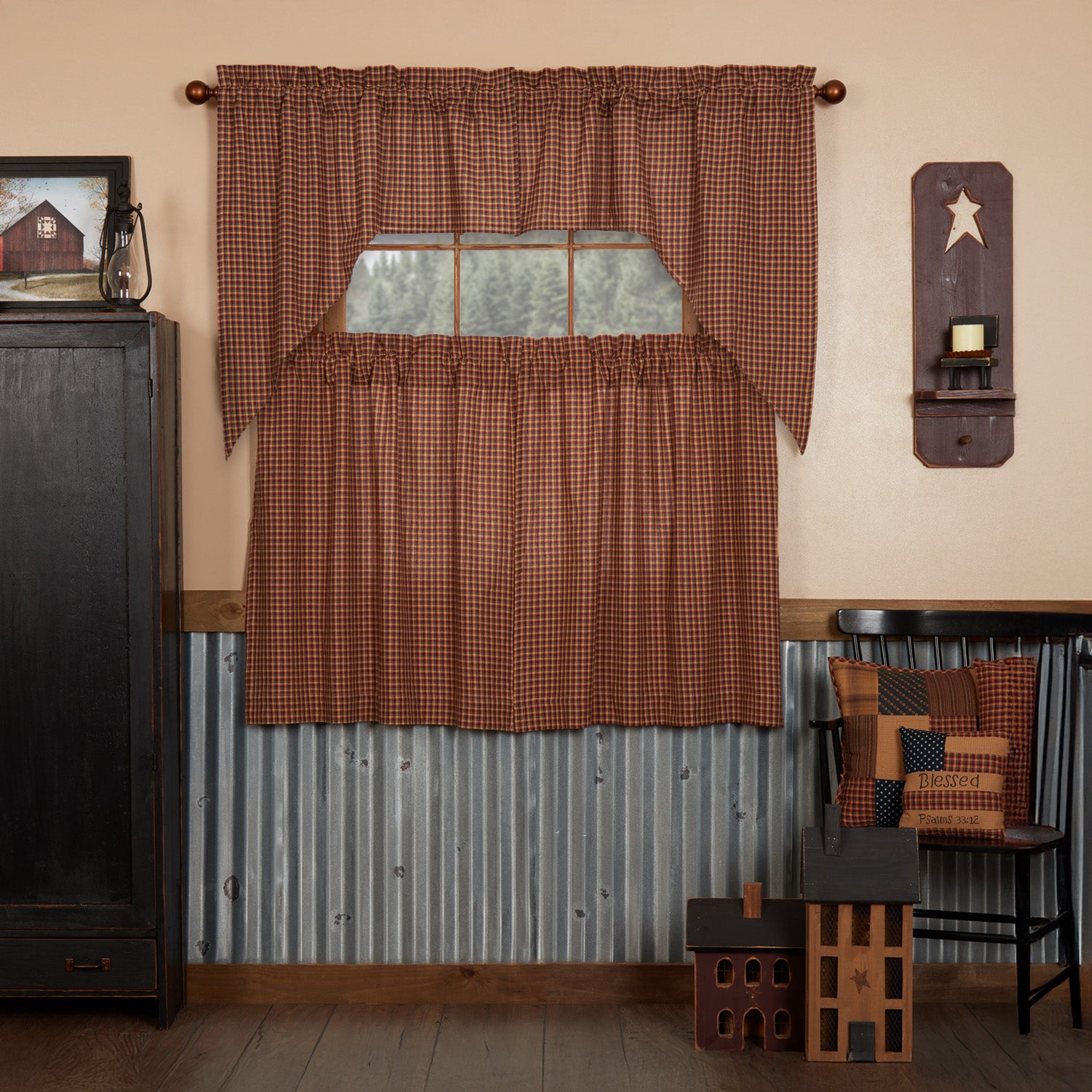 Patriotic Patch Curtain Set