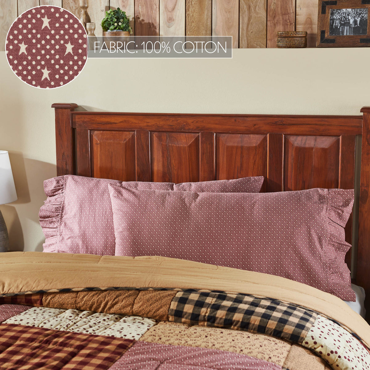 Pip Vinestar 5PC Burgundy Bedding Set King (1 Quilt, 2 Shams, 2 Pillowcases)