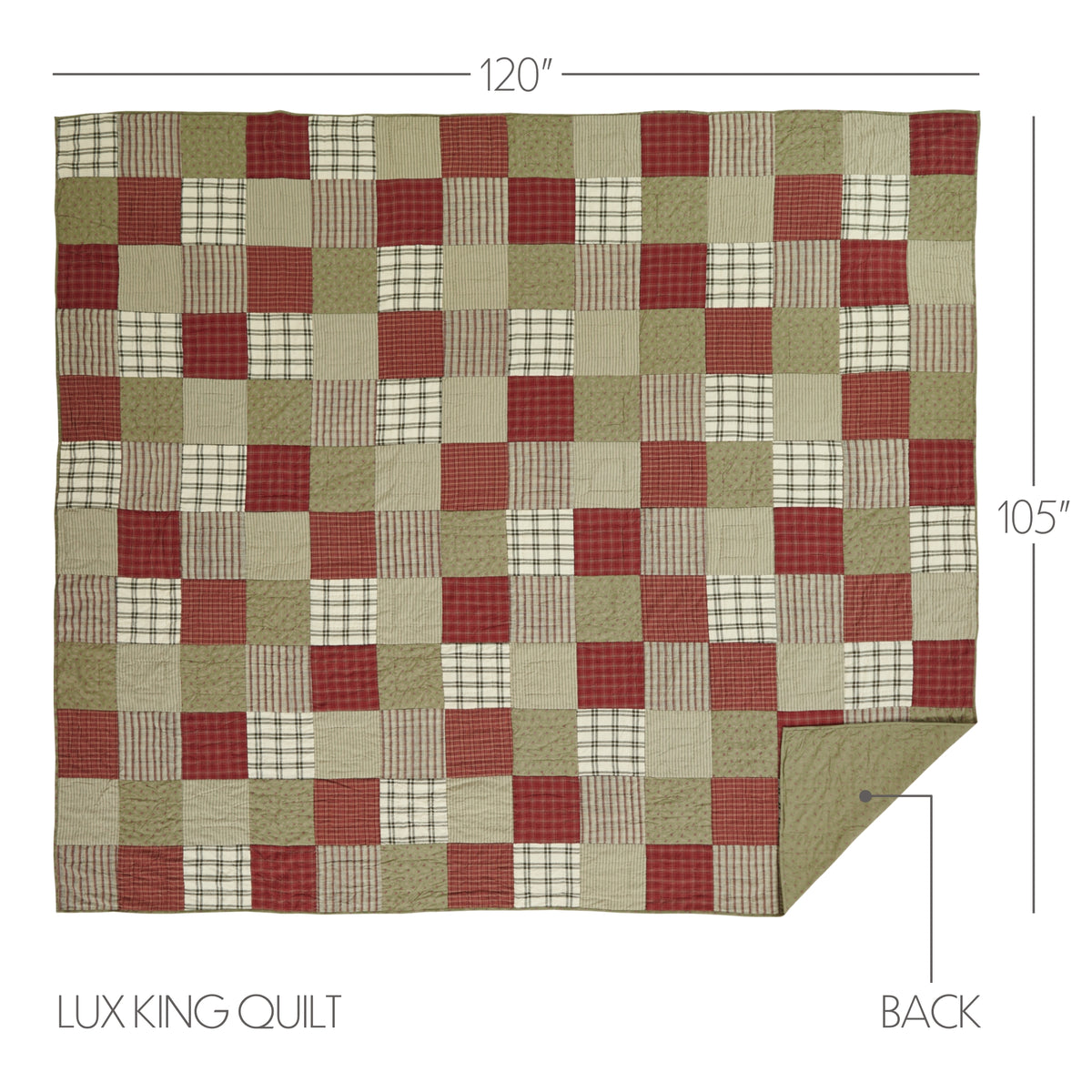 Prairie Winds 5PC Brick Red Bedding Set Luxury King (1 Quilt, 2 Shams, 2 Pillowcases)