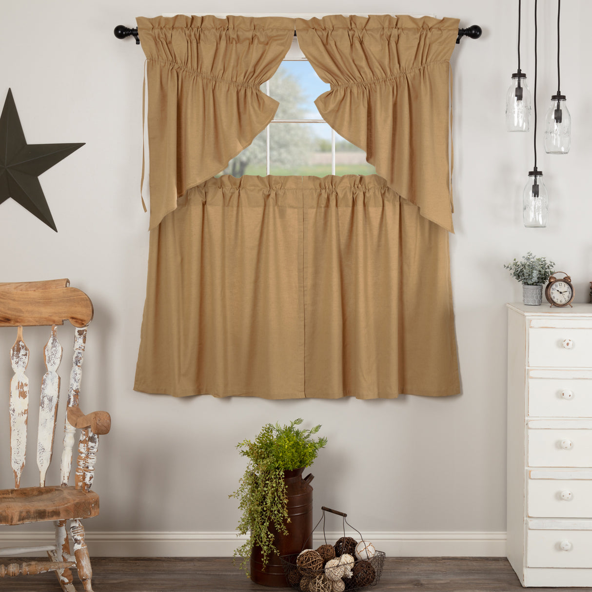 Simple Life Flax Curtain Set