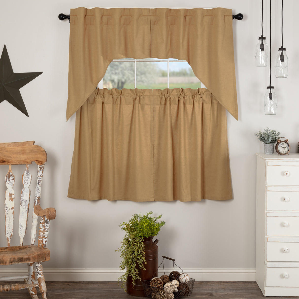 Simple Life Flax Curtain Set