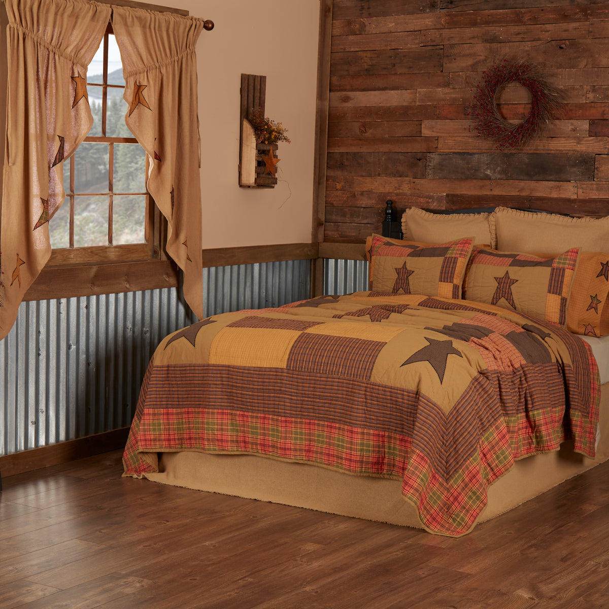 Stratton 5PC Dark Khaki Bedding Set King (1 Quilt, 2 Shams, 2 Pillowcases)