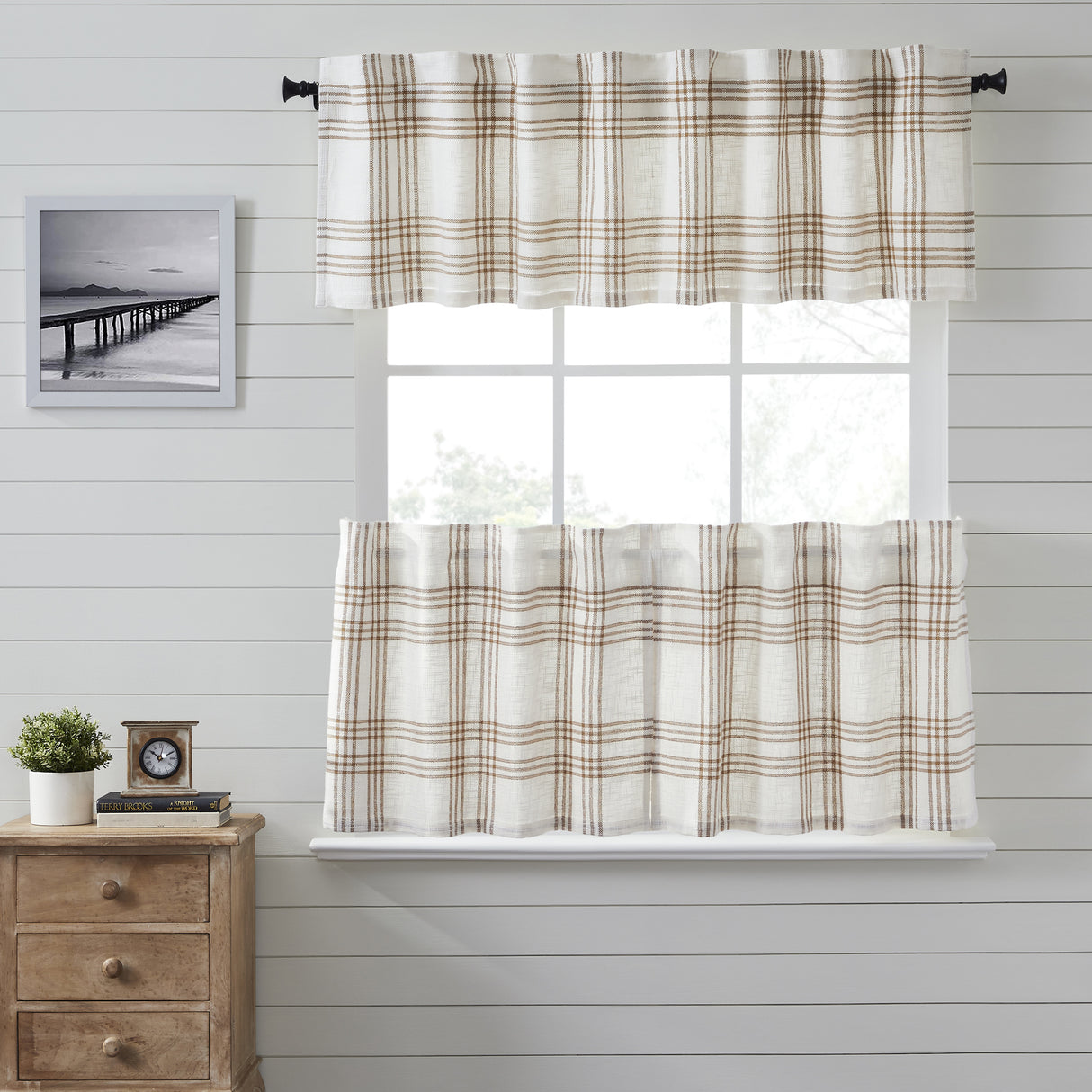 Wheat Plaid Curtain Set