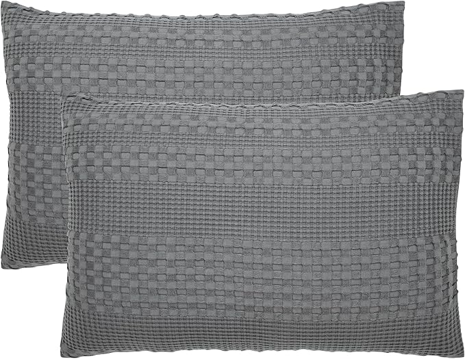 100% Cotton Waffle Weave Blanket & Sham Set of 2