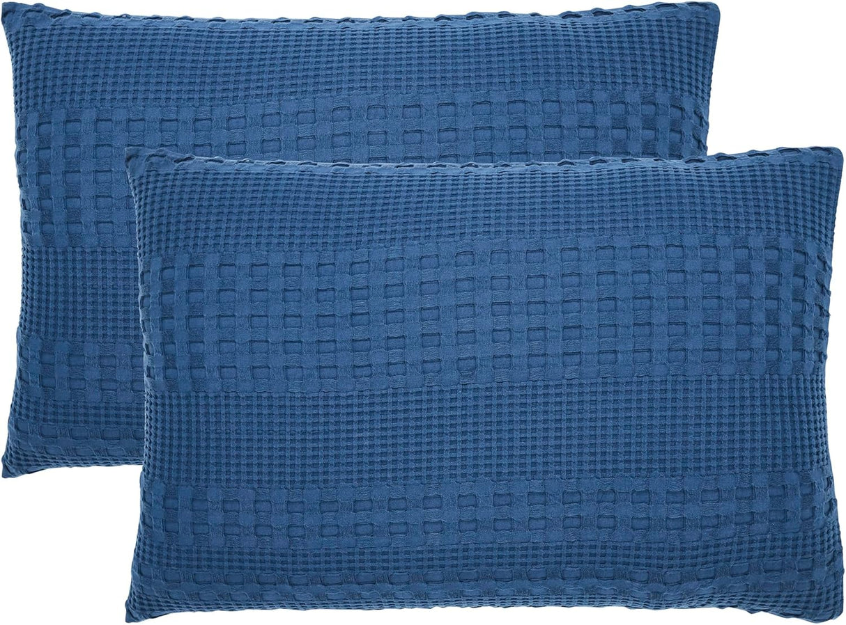 100% Cotton Waffle Weave Blanket & Sham Set of 2