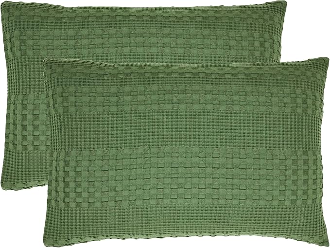 100% Cotton Waffle Weave Blanket & Sham Set of 2