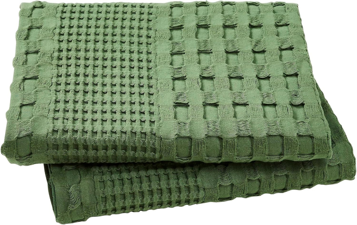 100% Cotton Waffle Weave Blanket & Sham Set of 2