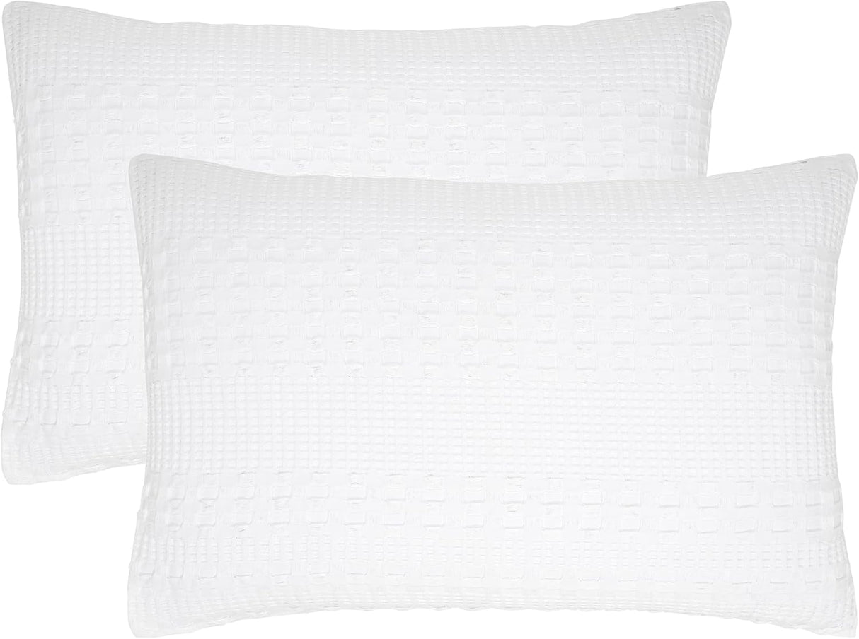100% Cotton Waffle Weave Blanket & Sham Set of 2