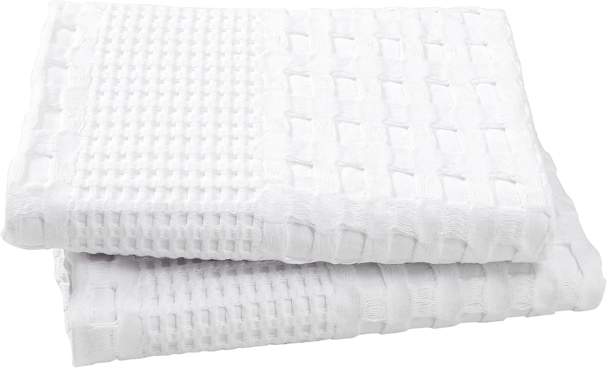 100% Cotton Waffle Weave Blanket & Sham Set of 2