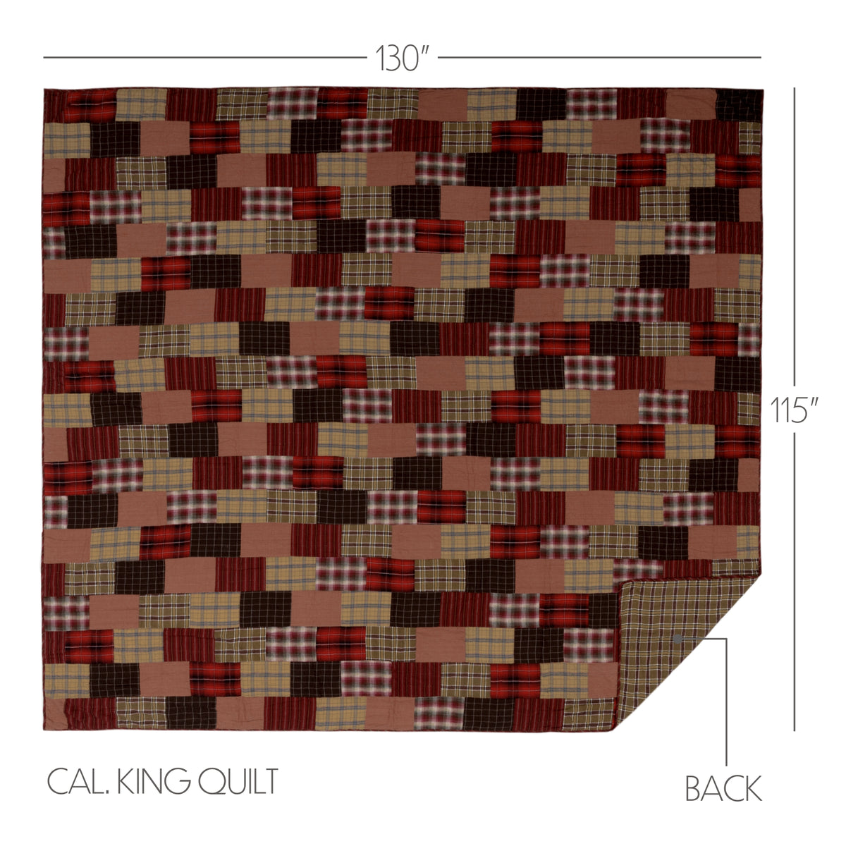 Wyatt 5PC Crimson Bedding Set Cal King (1 Quilt, 2 Shams, 2 Pillowcases)