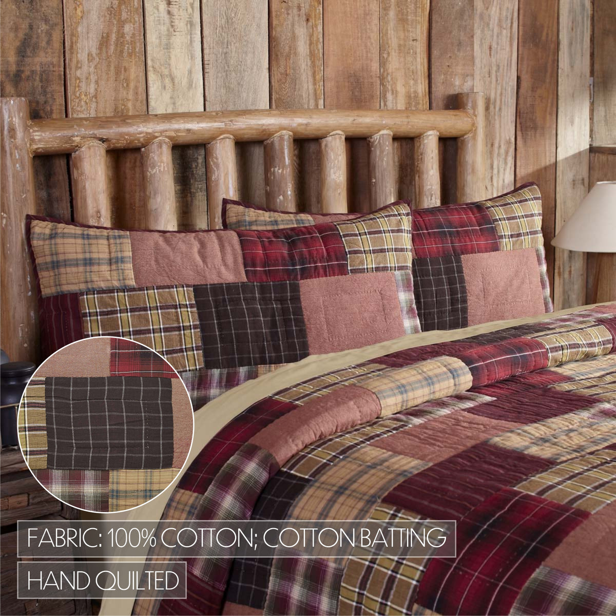 Wyatt 6PC Crimson Bedding Set Luxury King (1 Quilt, 2 Shams, 2 Pillowcases, 1 Bedskirt)