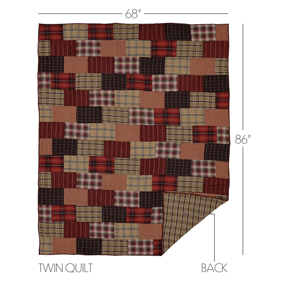 Wyatt 6PC Crimson Bedding Set Twin (1 Quilt, 2 Shams, 2 Pillowcases, 1 Bedskirt)