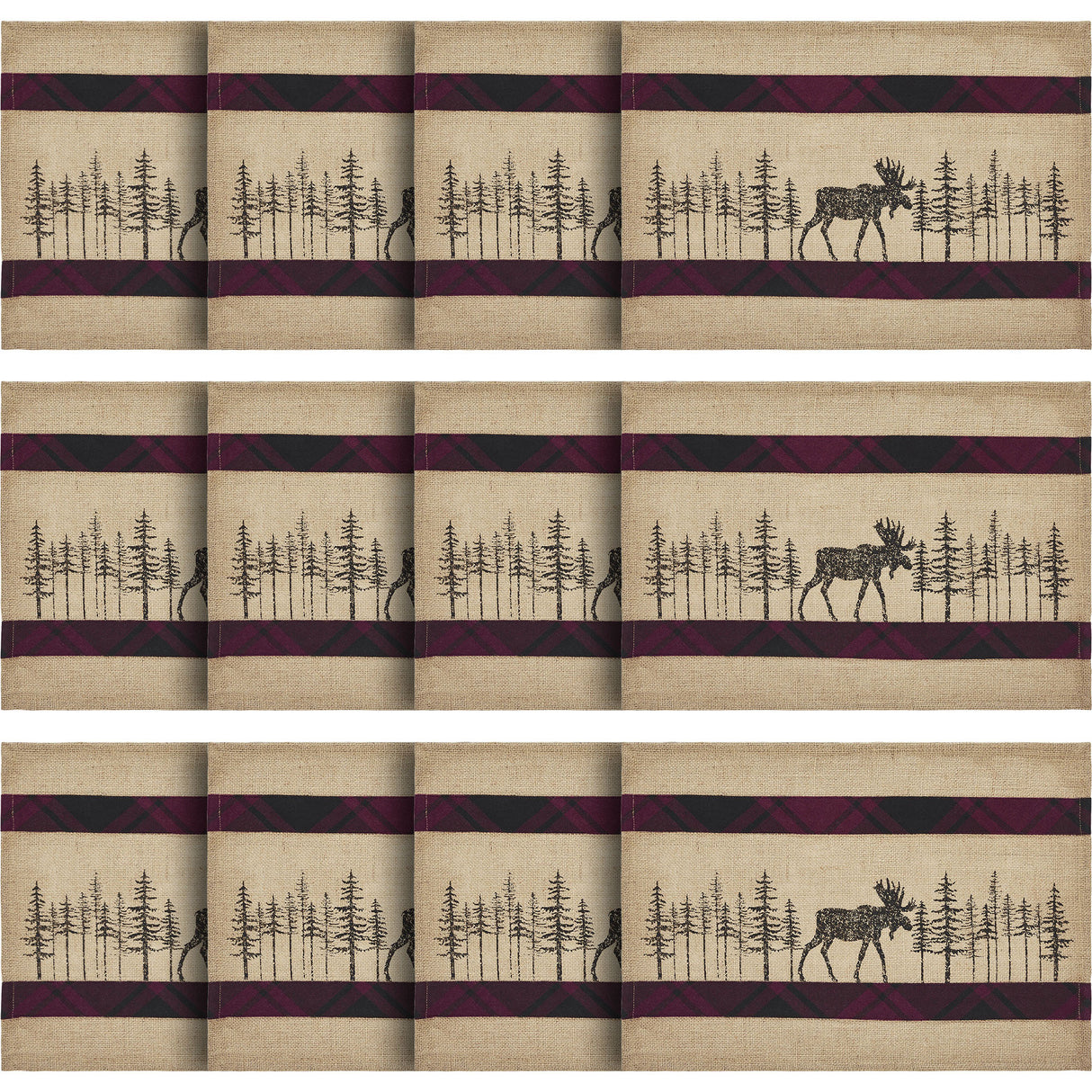 Cumberland Moose Placemat Set of 2 13x19, 6 Pack 12 Pack