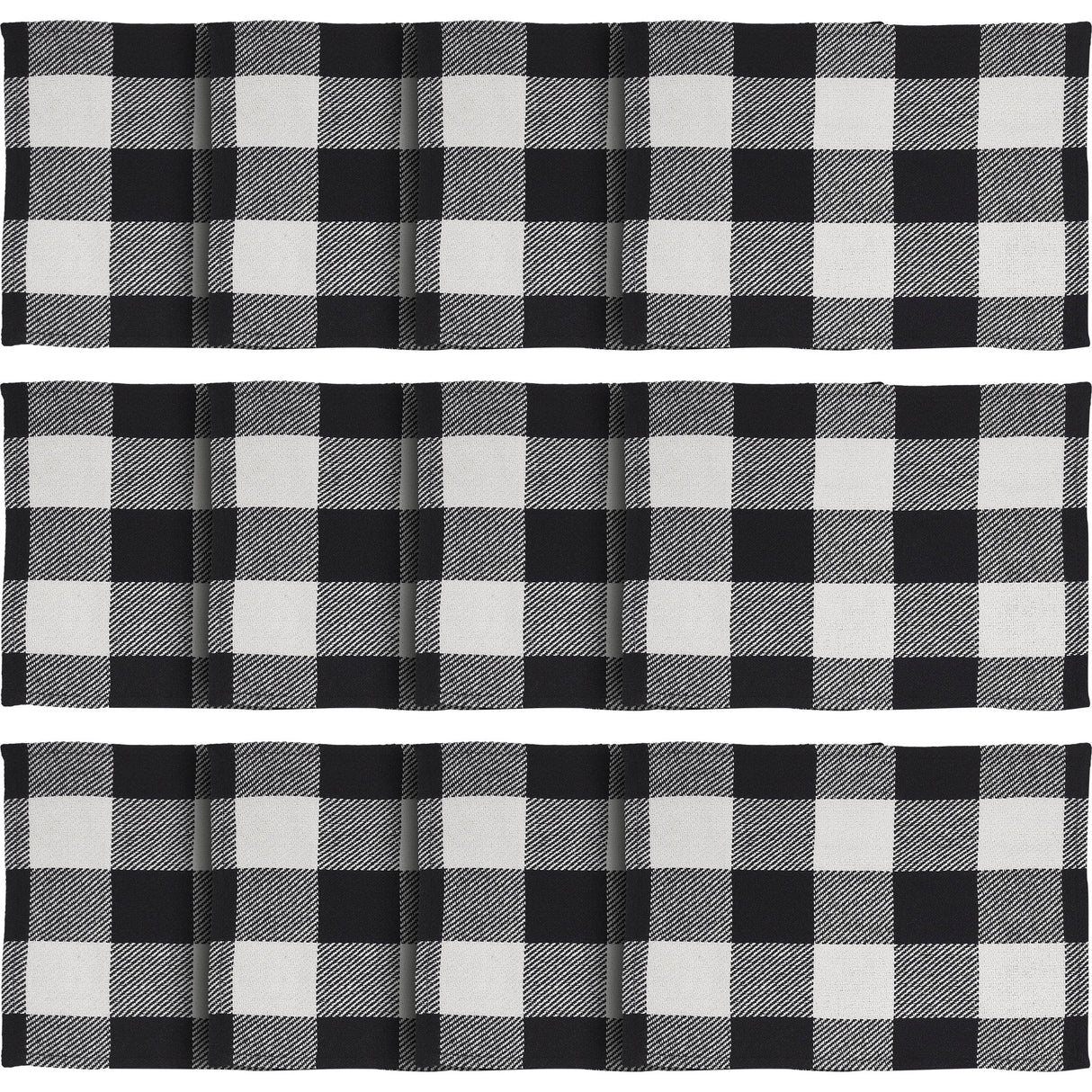 Placemat 13x19 Set of 2, Cotton Dining Room, Kitchen Placemat, Dining Table Placemats, Place Mat, Annie Buffalo Check Collection, Rectangle 13x19, Country Black, 6 Pack 12 Pack