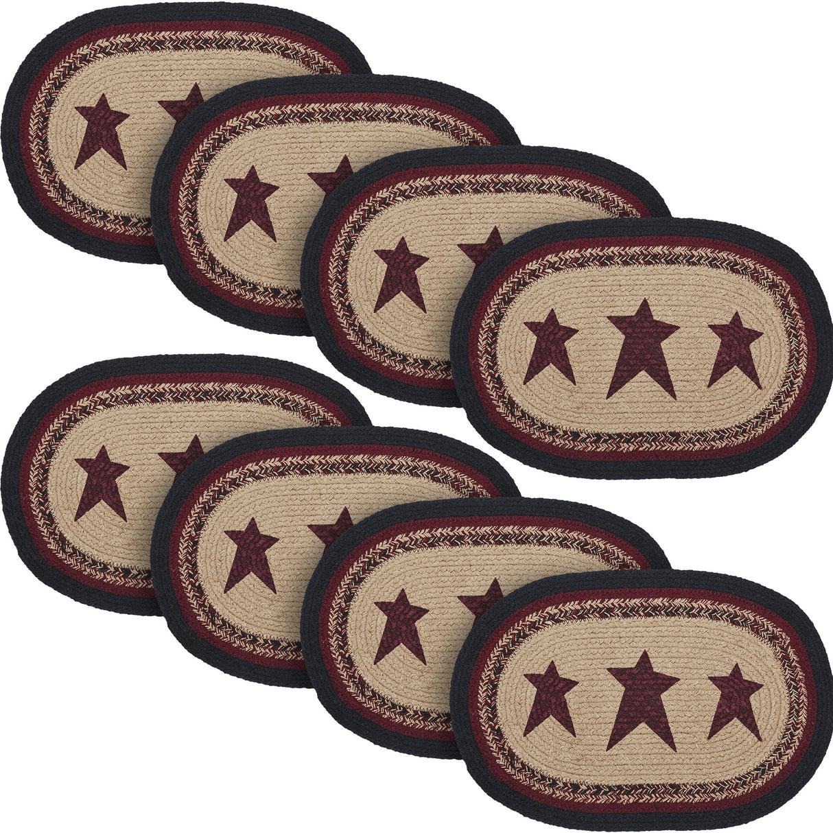 Connell Oval Placemat Stencil Stars 10x15, 8 Pack 8 Pack