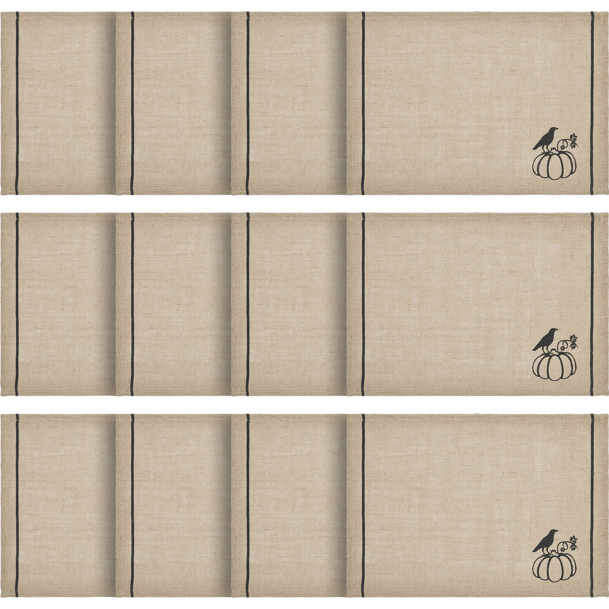 Raven Harvest Burlap Jute Placemat Set of 2 13x19, 6 Pack 12 Pack