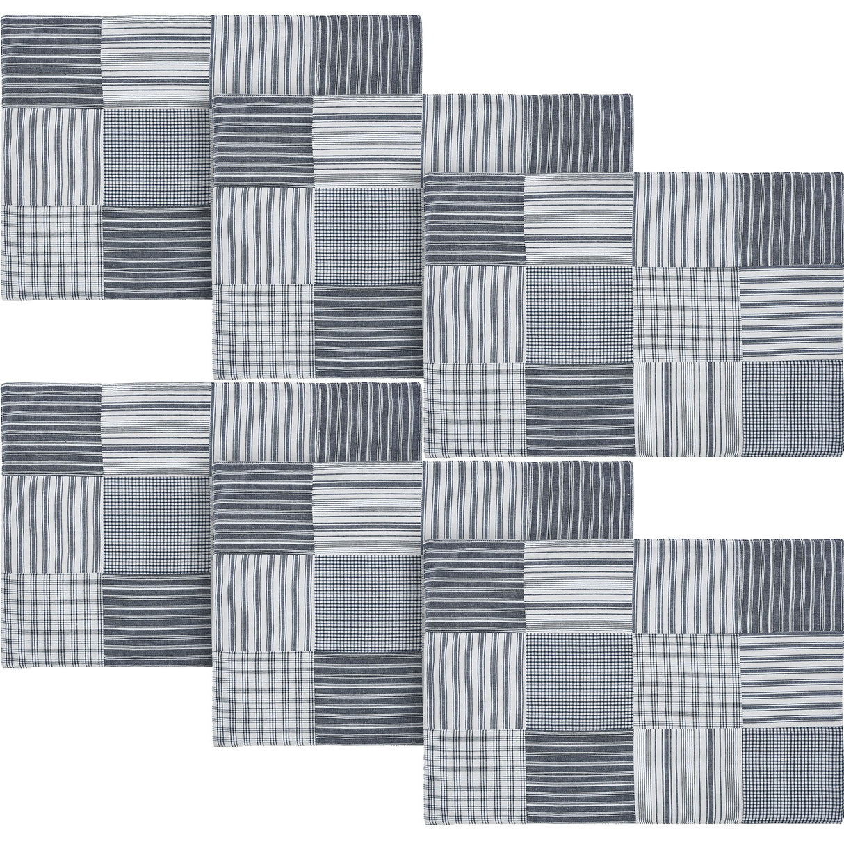 Sawyer Mill Blue Quilted Placemat Set of 2 13x19, 3 Pack 6 Pack