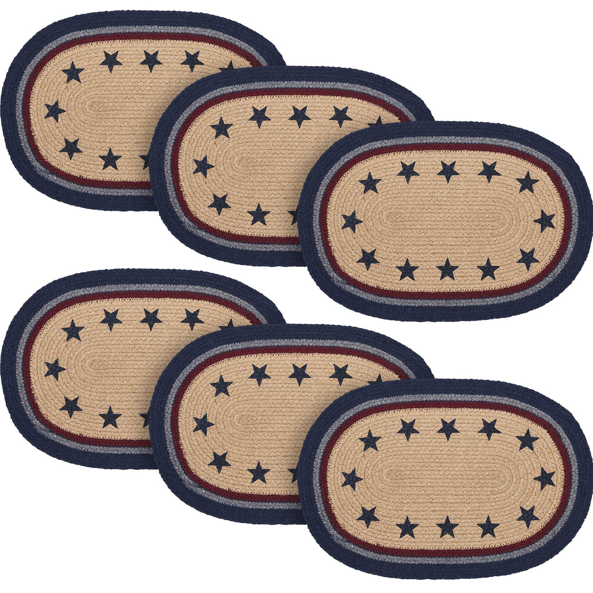 My Country Oval Placemat Stencil Stars 10x15, 6 Pack 6 Pack
