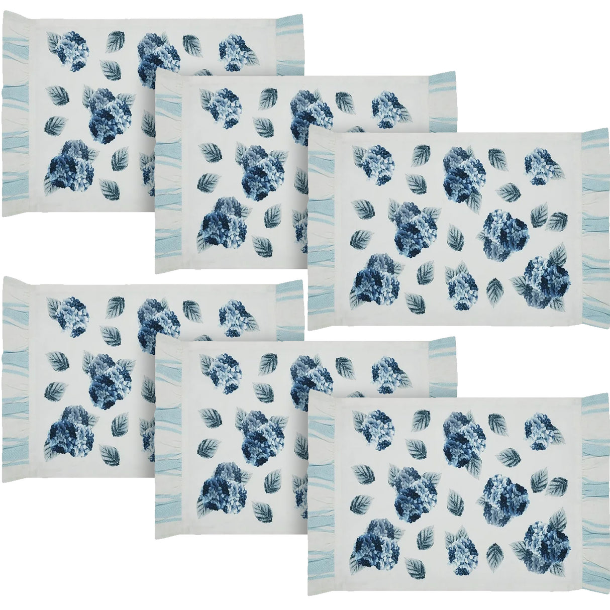 Finders Keepers Hydrangea Ruffled Placemat Set of 2 13x19, 3 Pack 6 Pack