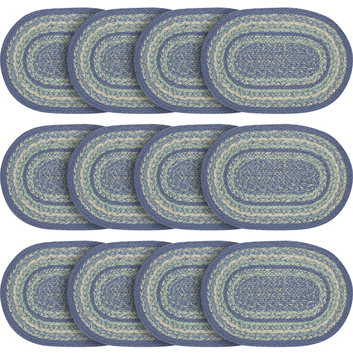 Jolie Jute Oval Placemat 10x15, 12 Pack 12 Pack