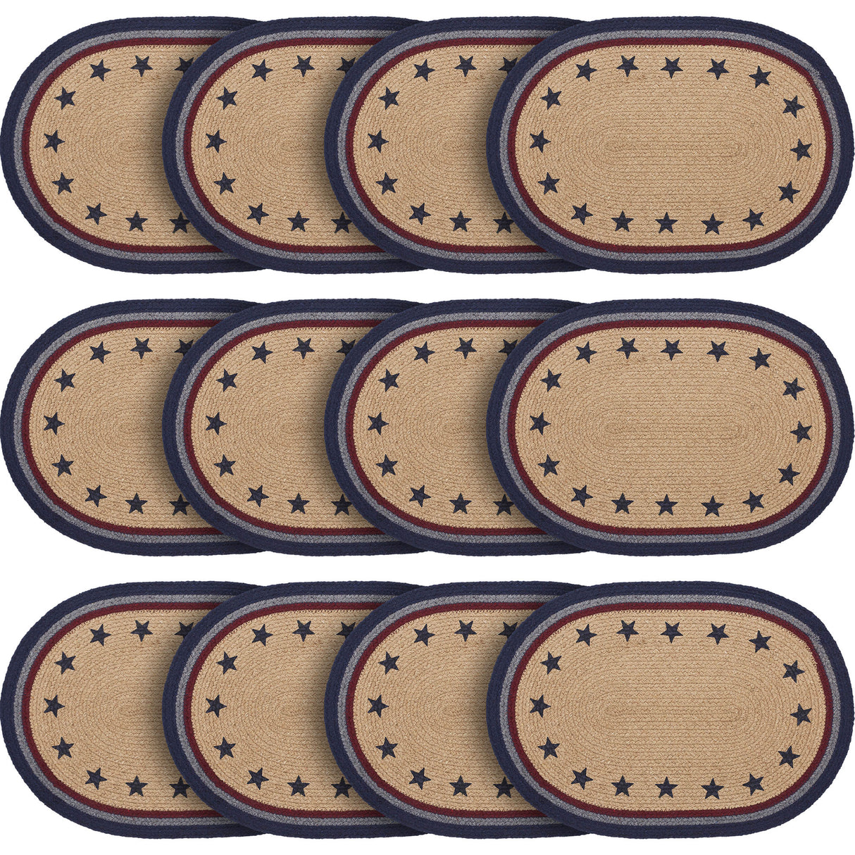 My Country Oval Placemat Stencil Stars 13x19, 12 Pack 12 Pack